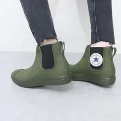 美品　CONVERSE オールスター レインシューズ　カーキ　23㎝のサムネイル