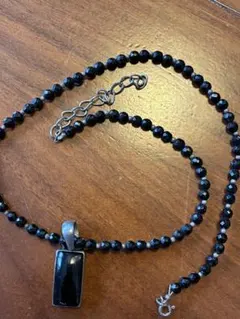 ブラックスピネル×オニキスのシルバー925ペンダント