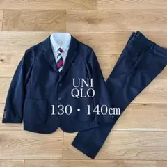 130㎝ UNIQLOユニクロ　入学式　結婚式　男児スーツセット ネイビー