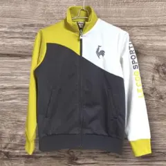 美品 ルコック トラックジャケット M 黄色グレー ロゴ ジャージ 希少デザイン