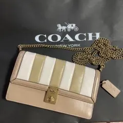 コーチ　coach 新品　ショルダー　長財布　クラッチ　バッグ　ベージュ