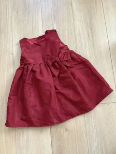 【美品】ノースリーブベビードレス　レッド　着用画有