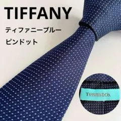 TIFFANY&Co. シルクネクタイ ネイビー ティファニーブルー ピンドットのサムネイル
