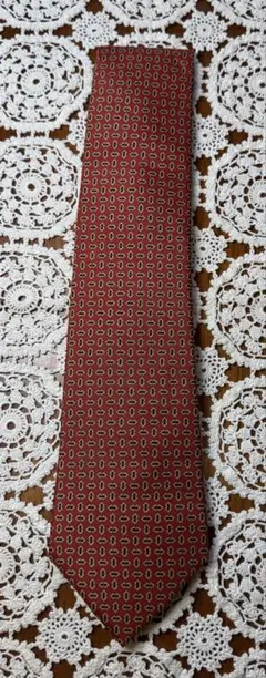 【新品未使用品】Jim Thompson ネクタイ レッド 総柄 シルクのサムネイル