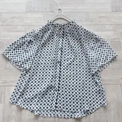 美品 パラスパレス みやまりんどう柄 コットンガーゼ プルオーバー