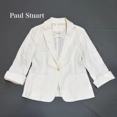 Paul Stuart リネン混　ジャケット　ストライプ　ホワイト　ストライプMのサムネイル