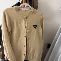 プレイコムデギャルソン　ニットカーディガン 黒ハート ウール 旧版