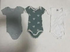Petit Bateau プチバトー ハート半袖 ボディスーツ 肌着 3枚組