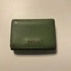 FURLA 本革 グリーン 三つ折り財布