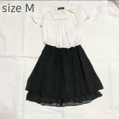 パーティドレス ワンピース キレイめ フォーマル フレアスカート M 半袖