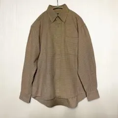OLD UNIQLO　チェックネルシャツ　オレンジ　S　古着