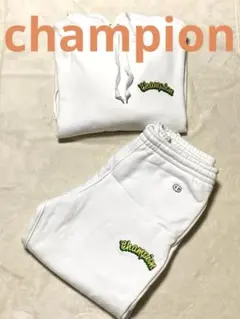 Champion ホワイト スウェット上下セットアップ