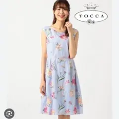 【新品】TOCCA 膝丈 ワンピース 刺繍 花柄 ギンガム タグ付き