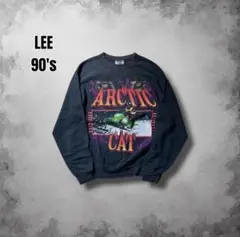 90s USA製 Lee ヴィンテージスウェット 企業 アニマルプリント 古着