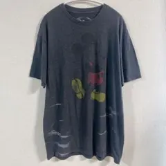 Disney 【L】 ミッキーマウス Tシャツ 半袖 グレー Y2K