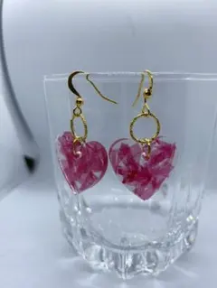 No.398 ピンクハートのピアス
