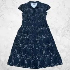 TOCCA トッカ　カットワークレースワンピース　総レース　刺繍　黒　コットン