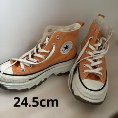 eririn様コンバーストレックウェーブオレンジ キャンバス 厚底 24.5cm