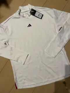 新品 ジャカード モックネック 長袖シャツ アディダス adidas ゴルフ L