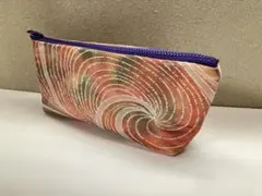 ハンドメイド　帯リメイク　カラフル 渦巻き　ポーチ