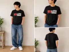 DIESEL ロゴプリント クルーネックTシャツ ブラックのサムネイル