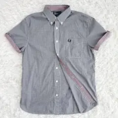 【極美品】フレッドペリー ギンガムチェックシャツ 半袖 Japan Fit Mのサムネイル
