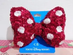 ミニー❤ヘアゴム❤スパンコール❤赤♡ディズニー♡リボン❤ヘアポニー♡新品