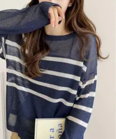 tシャツ 「JaVa ジャバコラボ」シアーボーダープルオーバー レディース