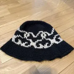 【美品】STUSSY ステューシー ニットバケットハット 黒/白