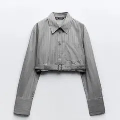 ZARA ♡ ストライプ クロップド シャツ