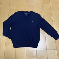 Polo Ralph Lauren ネイビー Vネックセーター 110/116