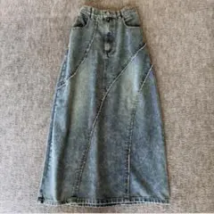 しまむらHelmケミカルフリンジデニムスカート