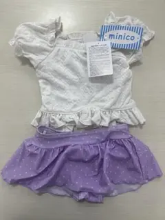 minico セパレート水着 120 ホワイト/パープル