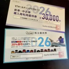 おまけ付き KeePer技研 株主優待券 20%OFF VTホールディングス