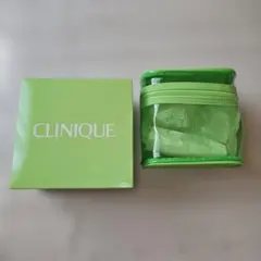 신품 클리니크 CLINIQUE 클리어 파우치 투명 파우치 형광 그린