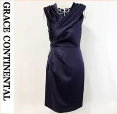 美品 グレースコンチネンタル ワンピース ドレス パーティードレス ネイビー