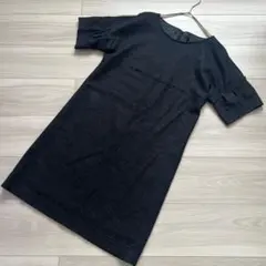 【美品】アンタイトル ウール　ワンピース フォーマル グレー Ｍ　レディース