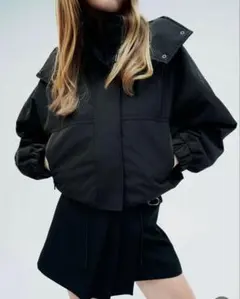 ZARA フーデッド クロップド ジャケットのサムネイル
