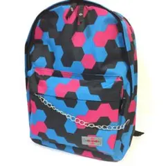 六角形　総柄　リュック 　ナイロン製 バックパック 　デイパック 男女兼用