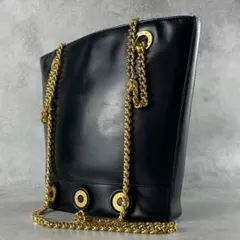 美品✨ Tiffany チェーンショルダーバッグ サークル金具 ブラック