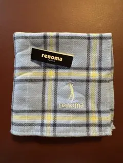 タグ付き renoma チェック柄 タオルハンカチ