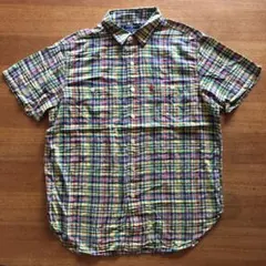ラルフローレン　半袖チェックシャツ　ポロスポーツ　90s