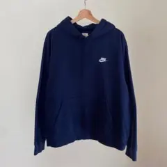 【入手困難】NIKE パーカー 刺繍ロゴ ネイビー ホワイト ノームコア L