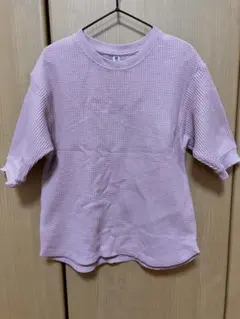 ユニクロ　キッズ　ワッフルTシャツ　130 ピンク
