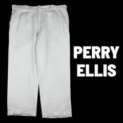 PerryEllis ワイドリネンパンツ ヘリンボーン エクリュ y2kバギー