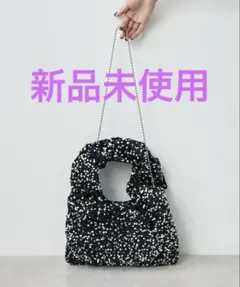 新品未使用 スパンコール ショルダーバッグ 黒