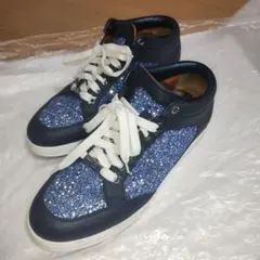 E*T様 ジミーチュウネイビー グリッター スニーカーサイズ37.5