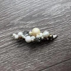 パールビジュー　ヘアクリップ バレッタ約8cm