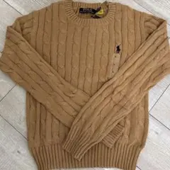 ポロ ケーブルコットン クルーネック セーターL