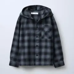 ZARA チェック柄フード付きシャツジャケット 140cm